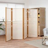 Berkfield Home 4-Panel Room Divider Cream White 280x180 cm in Beige