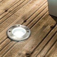 CGC Lighting 'Meadow' Four Round Large With Bulbs Stainless Steel Inground Or Decking Lights in Silver