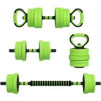 SPORTNOW Weight Dumbbells Set, Barbell, Kettlebell, Push Up Stand, 20kg in Green | Size: 18