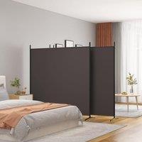 4-Panel Room Divider Brown 698x180 cm Fabric