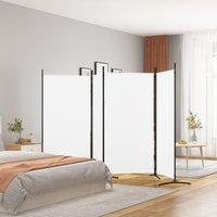 Berkfield Home 4-Panel Room Divider White 346x180 cm Fabric