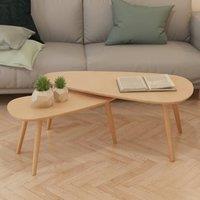Berkfield Home Coffee Table Set 2 Pieces Solid Pinewood Brown