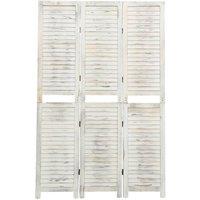 3-Panel Room Divider Antique White 105x165 cm Wood
