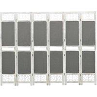 6-Panel Room Divider Grey 210x165 cm Fabric