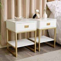 Melody Maison Pair Of One Drawer Bedside Tables - Elle White Range