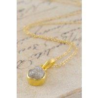 Otis Jaxon London Women's Rough Diamond Sterling Silver April Birthstone Necklace in Gold