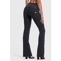 Freddy Women's WR.UP Denim High Waisted Bell Bottom Flare Jeans in Black | Size: XS