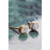 Otis Jaxon London Women's Rough Diamond April Birthstone Sterling Silver Stud Earrings in Rose Gold
