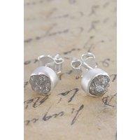 Otis Jaxon London Women's Rough Diamond April Birthstone Sterling Silver Stud Earrings