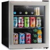 Subcold Super50 LED - Mini Fridge | 50L Beer, Wine & Drinks Chiller | LED Light + Lock & Key | Energy Efficient (Silver) [Energy Class E] in Silver
