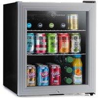 Subcold Super50 LED - Mini Fridge | 50L Beer, Wine & Drinks Chiller | LED Light + Lock & Key | Energy Efficient (Silver) [Energy Class E]