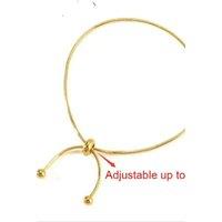 The Colourful Aura Women's Stainless Steel Bow Knot Sliding Snake Chain Adjustable Anklet Bracelet in Gold