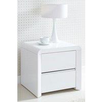 Time4sleep Ice White High Gloss 2 Drawer Bedside