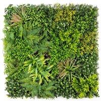 Christow Artificial Plant Living Wall Panels Fence Covering Indoor Outdoor (4 x 50cm by 50cm) in Green | Size: 4 x 50 cm