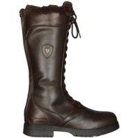 Moretta Women's Nola Leather Lace Up Standard Country Boots in Brown | Size: 4