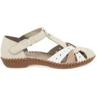 Rieker Women's 'Maria' T-Bar Sandals in Cream | Size: 6