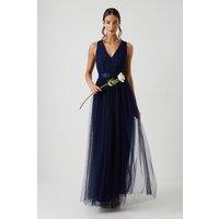 Coast Women's Crochet Lace Two In One Bridesmaid Maxi Dress in Navy | Size: 10