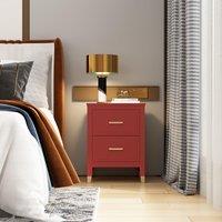 Cabinet Bits Palazzi 2 Drawer Bedside Table in Red