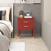Cabinet Bits Palazzi 2 Drawer Bedside Table in Red