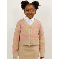 BALOU Girl's Floral Knit Cardigan in Pink | Size: 12-18 m
