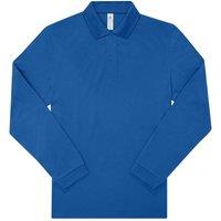 B&C Men's My Long-Sleeved Polo Shirt in Blue | Size: 3XL