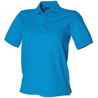 Henbury Women's 65 35 Polo Shirt in Blue | Size: 2XL
