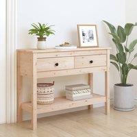 Berkfield Home Console Table 100x35x75 cm Solid Wood Pine in Brown | Size: 100 x 35 x 75 cm