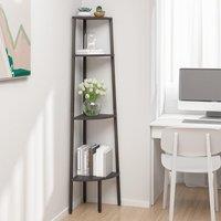 Berkfield Home 4-Tier Corner Shelf Black 45.5x31.5x150 cm