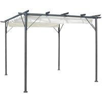 Berkfield Home Pergola with Retractable Roof Cream White 3x3 m Steel in Beige