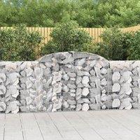 Berkfield Home Arched Gabion Baskets 15 pcs 300x30x100/120 cm Galvanised Iron in Silver