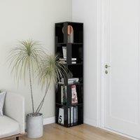Berkfield Home Corner Cabinet Black 33x33x164.5 cm Engineered Wood