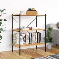 Berkfield Home 3-Tier Shelving Unit Black & Oak 80x40x92 cm | Size: 80 x 40 x 92 cm