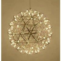 CGC Lighting 'Fawkes' Natural White Chrome 80cm XXL Large Silver Firework / Starburst LED Pendant Light Chandelier in Metallic Silver