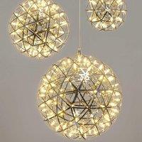CGC Lighting 'Fawkes' Warm White Chrome Silver Firework / Starburst Chandelier 100cm in Metallic Silver