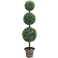 Berkfield Home Artificial Boxwood Plant with Pot Ball Shaped Green 118 cm