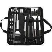 Leaper 20-Piece Stainless Steel Barbecue Tool Set in Black