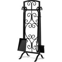 Costway 5 Piece Fireplace Tool Set Fire Place Accessories with Easy-To-Grab Handles in Black