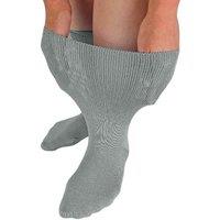 Dr.Socks Men's 1 Pack Extra Wide Bamboo Oedema Socks in Grey | Size: 12-14