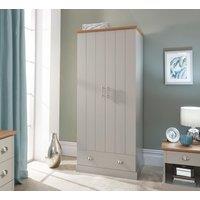 GFW Kendal 2 Door 1 Drawer Wardrobe in Grey