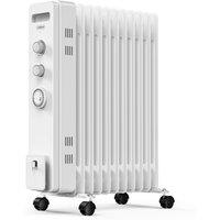 VonHaus 11 Fin Oil Filled Radiator 2500W in White
