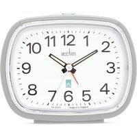 Acctim Camille Analogue Alarm Clock Quartz Luminous Hands Chrome Bezel in Grey