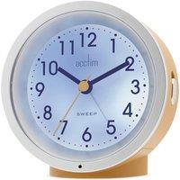 Acctim Caleb Analogue Alarm Clock Non Ticking Sweep Smartlite Crescendo Alarm in Mustard