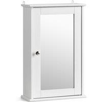 Christow Bathroom Mirror Cabinet White Wooden Single Door Wall Mounted Unit