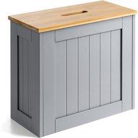 Christow Bathroom Tidy Box Grey Bamboo Toilet Roll Cleaning Bottle Storage Unit