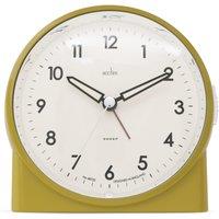 Acctim Arlo Non-Ticking Sweep Luminous Tipped Hands Analogue Backlight Alarm Clock in Olive