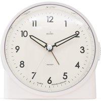 Acctim Arlo Non-Ticking Sweep Luminous Tipped Hands Analogue Backlight Alarm Clock in Off-White