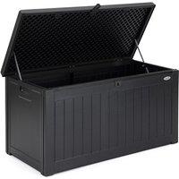 Christow Garden Storage Box Waterproof Outdoor Utility Cushion Tool Chest 190L in Black
