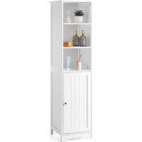 Christow Bathroom Shelf Cabinet White Freestanding Tallboy Storage Shelving Unit