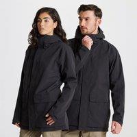 Craghoppers Unisex 'Expert Kiwi Pro' Stretch Waterproof Long Jacket in Black | Size: Small