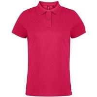 Asquith & Fox Women's Plain Short Sleeve Polo Shirt in Pink | Size: 2XL